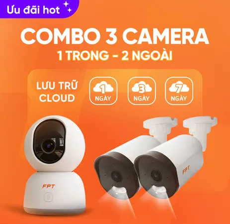 Combo 3 Camera (1 Trong - 2 Ngoài) - FPT Camera