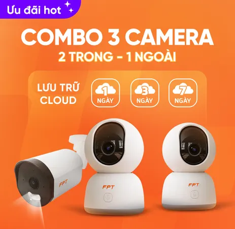 Combo 3 Camera (2 Trong - 1 Ngoài) - FPT Camera