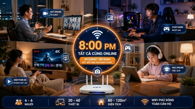 Căn hộ 3 phòng ngủ nên đăng ký mạng bao nhiêu Mbps?