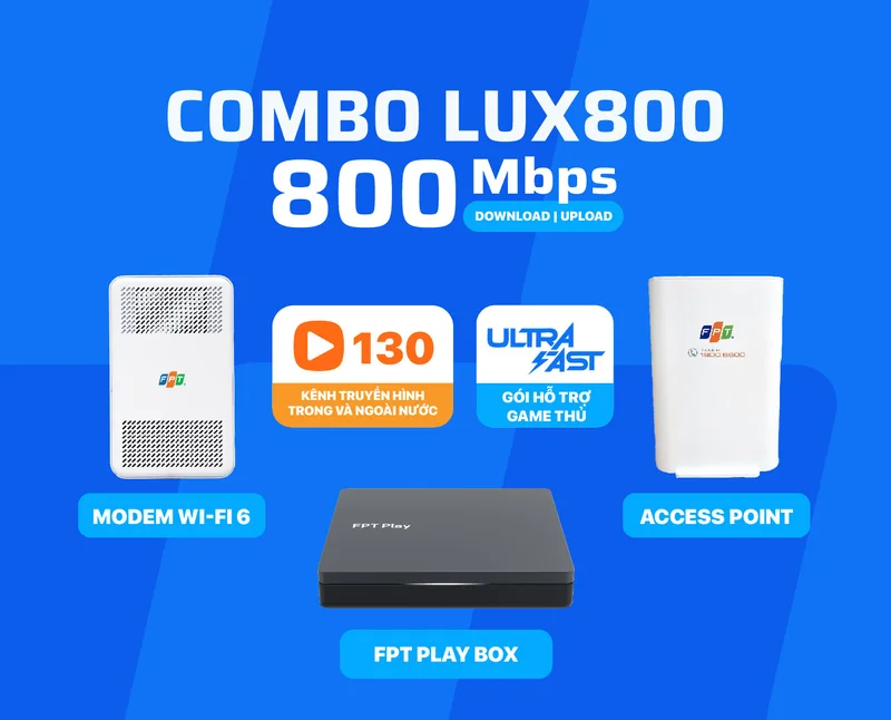 triển khai COMBO LUX 800 FPT giá rẻ