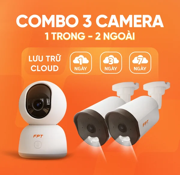 Combo 3 Camera (1 Trong - 2 Ngoài) FPT Telecom
