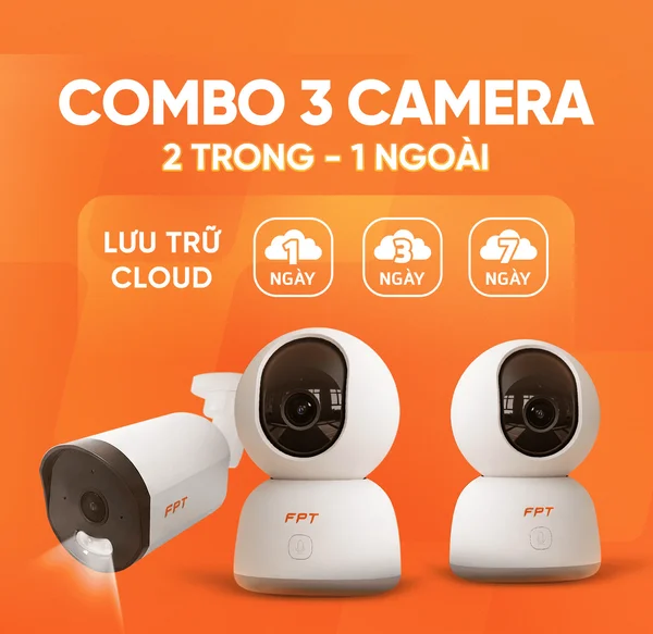 Combo 3 Camera (2 Trong - 1 Ngoài) FPT Telecom